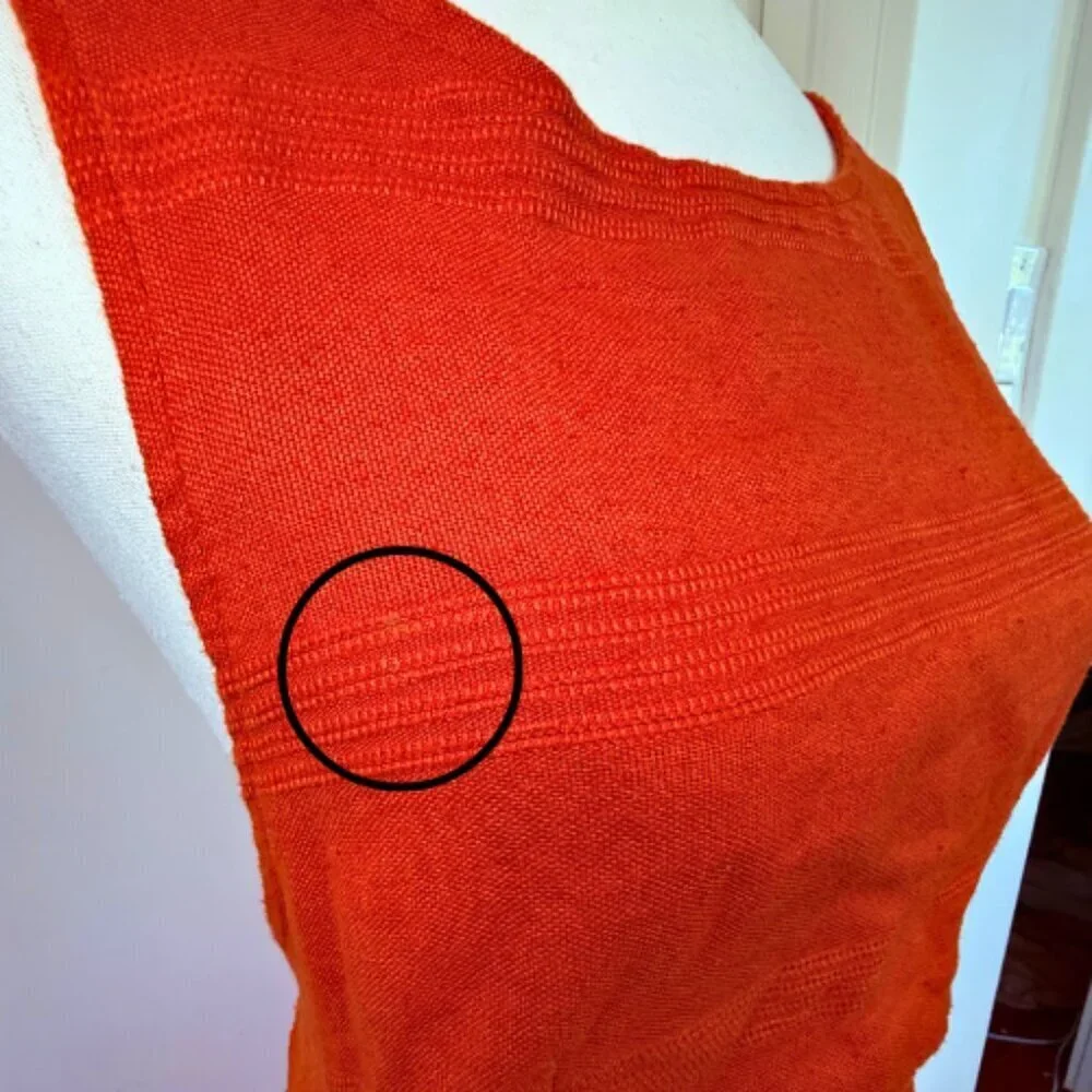 FREE PEOPLE The Simple Life Orange Peach Linen-Blend Maxi Dress Size M - Picture 11 of 12